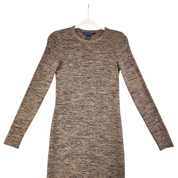 French Connection Womens Midi Sweater Dress Size 6 Brown Space Dye Side Slit - Picture 3 of 11
